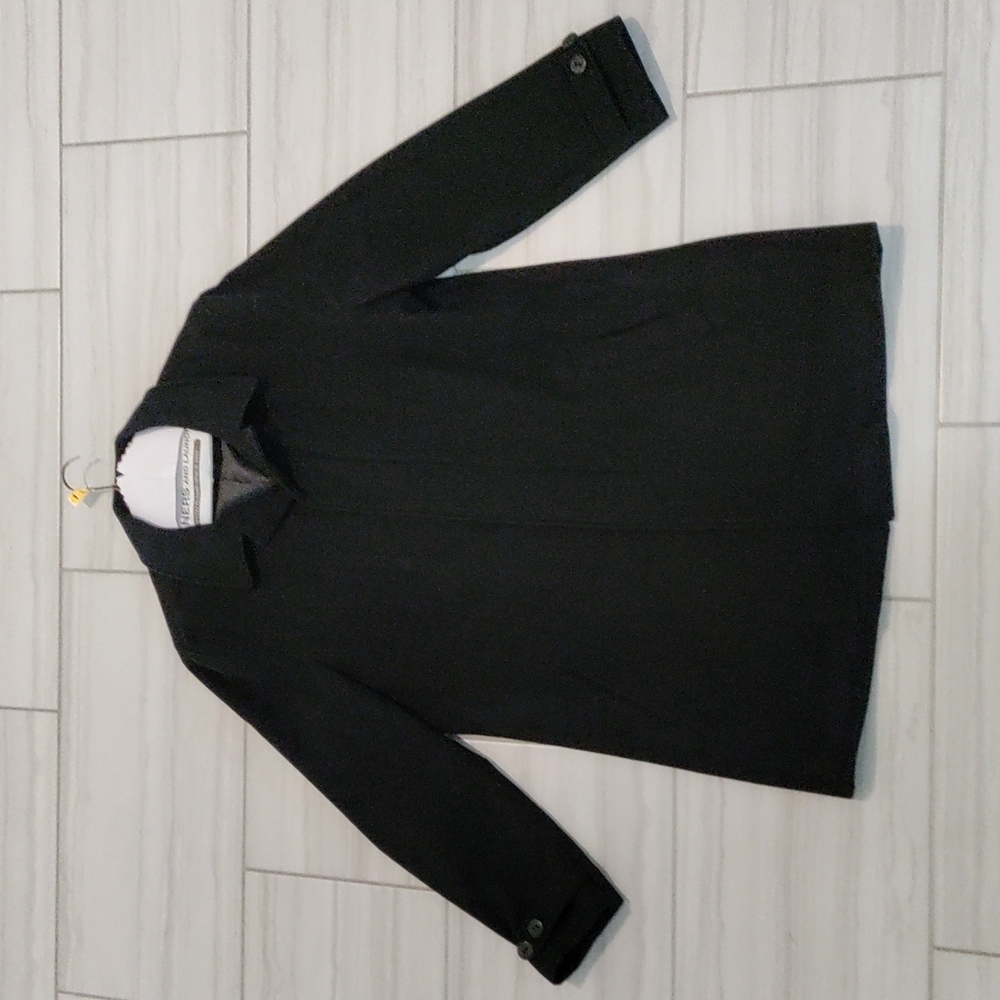 Land's End Men's Black Heavy Wool Coat Large